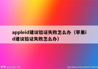 appleid建议验证失败怎么办（苹果id建议验证失败怎么办）